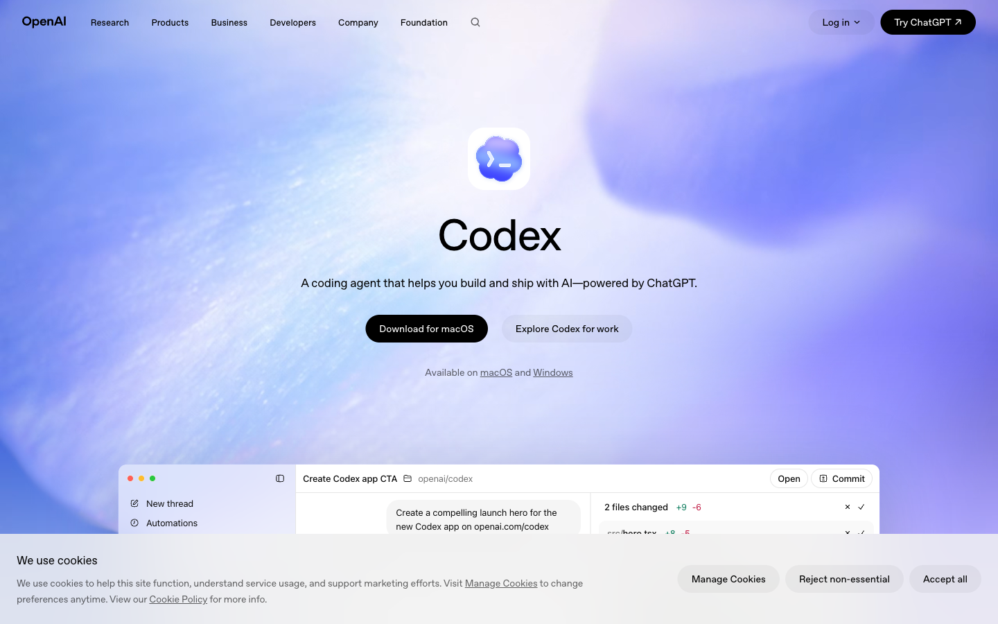 OpenAI Codex 官方页